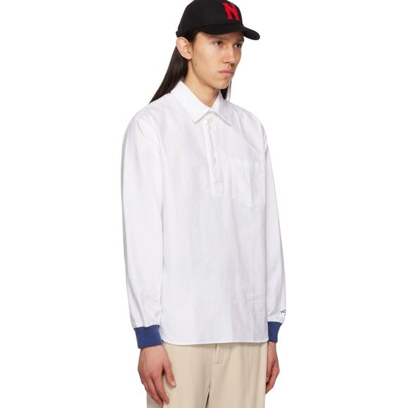 Noah NYC White Pullover Collared Shirt Mens Size Medium - Picture 1 of 7